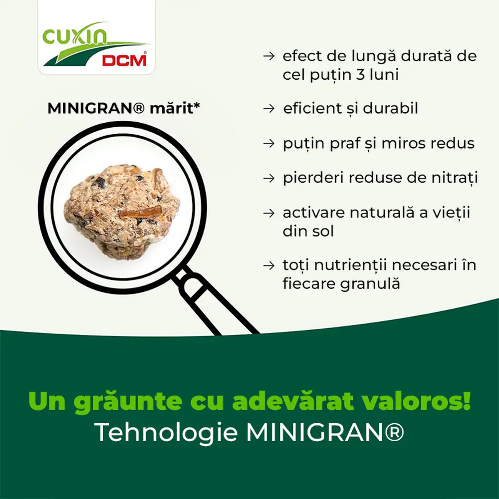 Ingrasamant conifere si gard viu Cuxin DCM, formula speciala cu magneziu, efect de lunga durata, tehnologie MINIGRAN, 1.5 kg