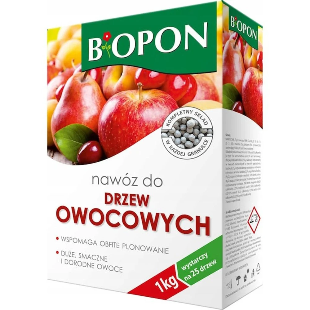 Ingrasamant granulat BIOPON pomi fructiferi, recolte bogate si fructe gustoase, 1 kg