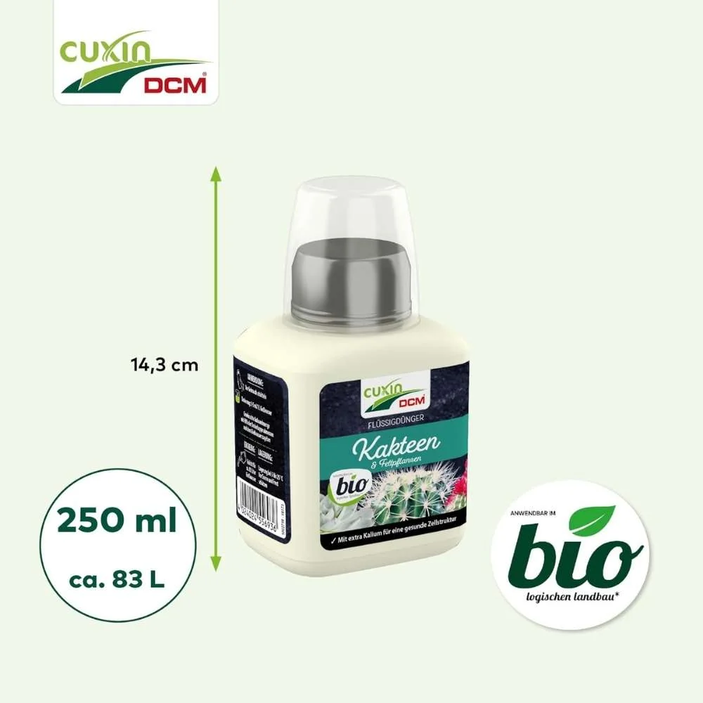 Ingrasamant Lichid Organic pentru Cactusi si Plante Suculente, 250 ml, Cuxin DCM