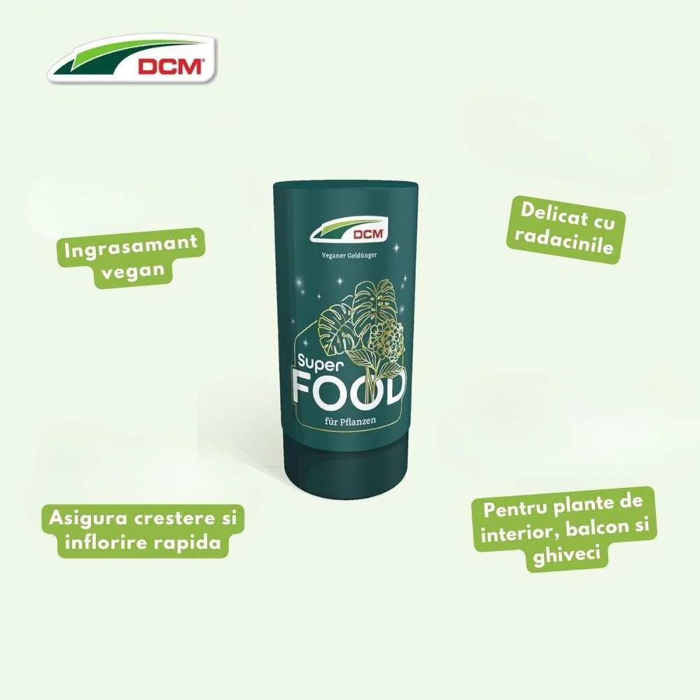 Ingrasamant lichid vegan DCM Superfood pentru plante de interior si balcon, gel solubil cu aminoacizi vegetali, stimulent...