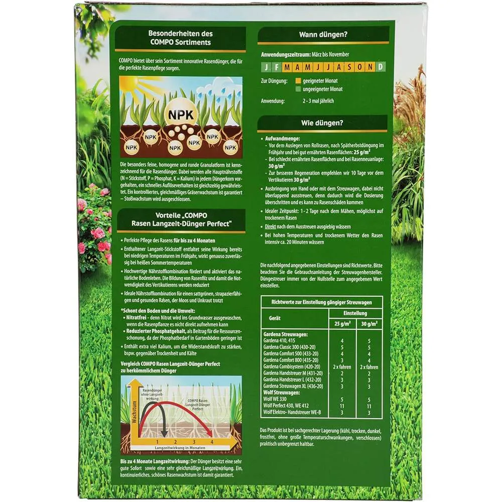 Ingrasamant Organic pentru Gazon, 6 kg pentru 240 mp, Efect de Lunga Durata, COMPO