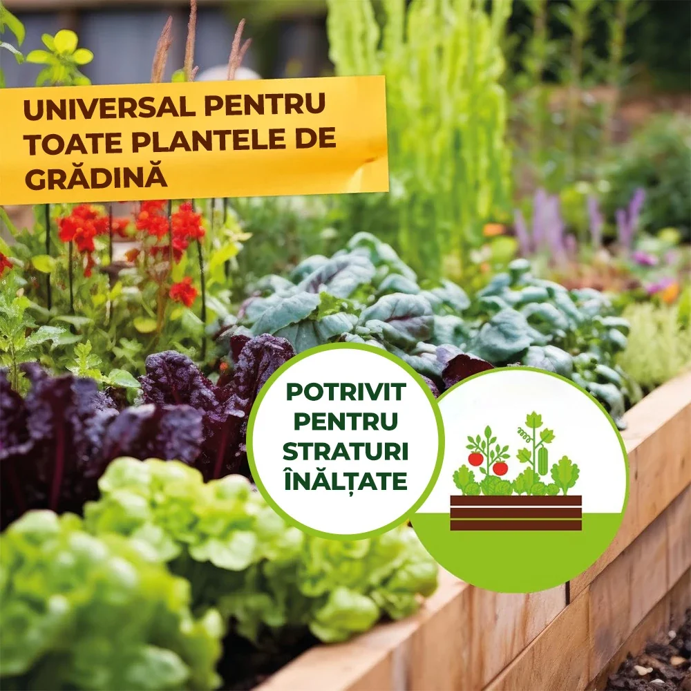 Ingrasamant Organic Universal pentru Gradina, 2.5 kg, cu Efect Imediat si de Lunga Durata pentru Fructe, Legume si Plante...