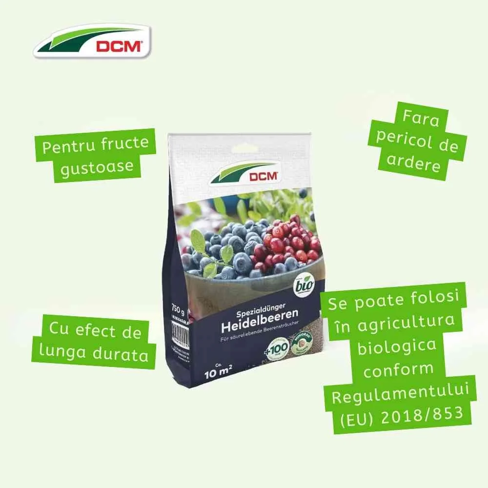 Ingrasamant pentru afine DCM MINIGRAN, organic mineral pentru fructe de padure acidofile, 10 mp, 750 g