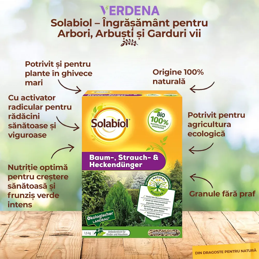 Ingrasamant pentru Arbori, Arbusti si Garduri Vii, 1.5 kg, cu Stimulator de Radacini si Efect Imediat si de Lunga Durata,...