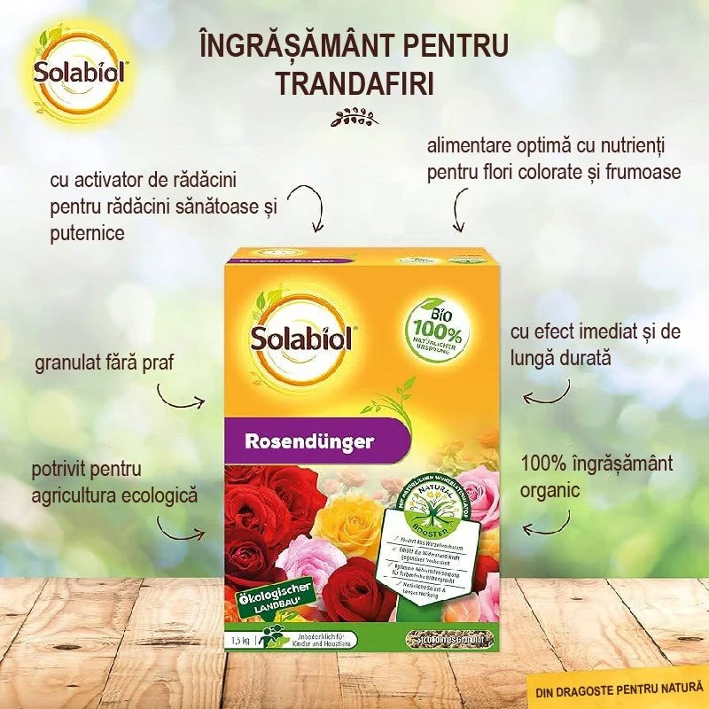 Ingrasamant Special pentru Trandafiri, 1.5 kg, cu Efect Imediat si de Lunga Durata, SOLABIOL