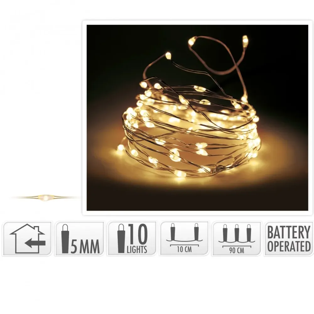 Instalatie Craciun 100 cm - Silver Wire Lights, 10 leduri