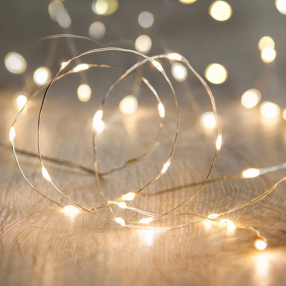 Instalatie Craciun 150 cm - Silver Wire Lights, 15 leduri