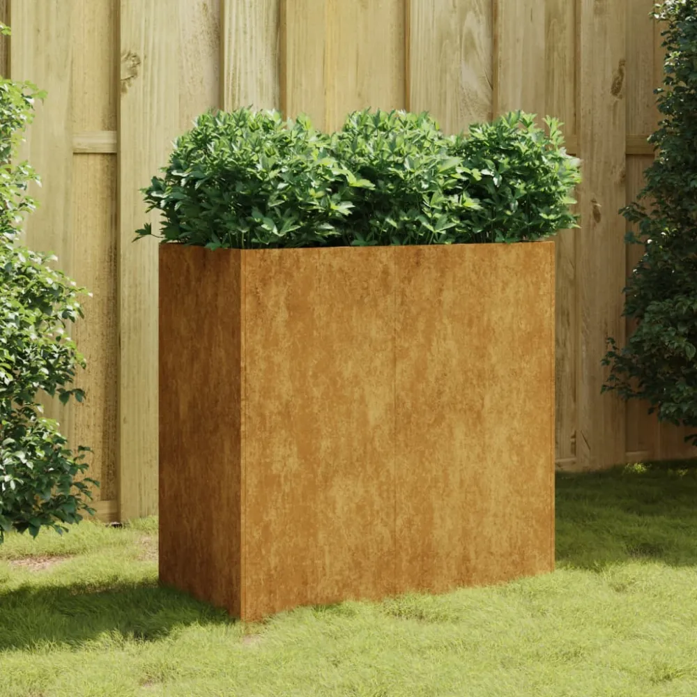 Jardinieră, 80x40x80 cm, oțel corten