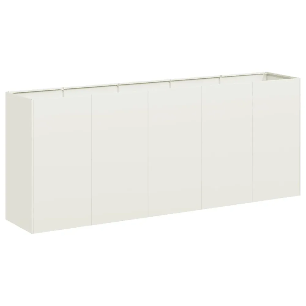 Jardinier alb 200x40x80 cm Oțel laminat la rece