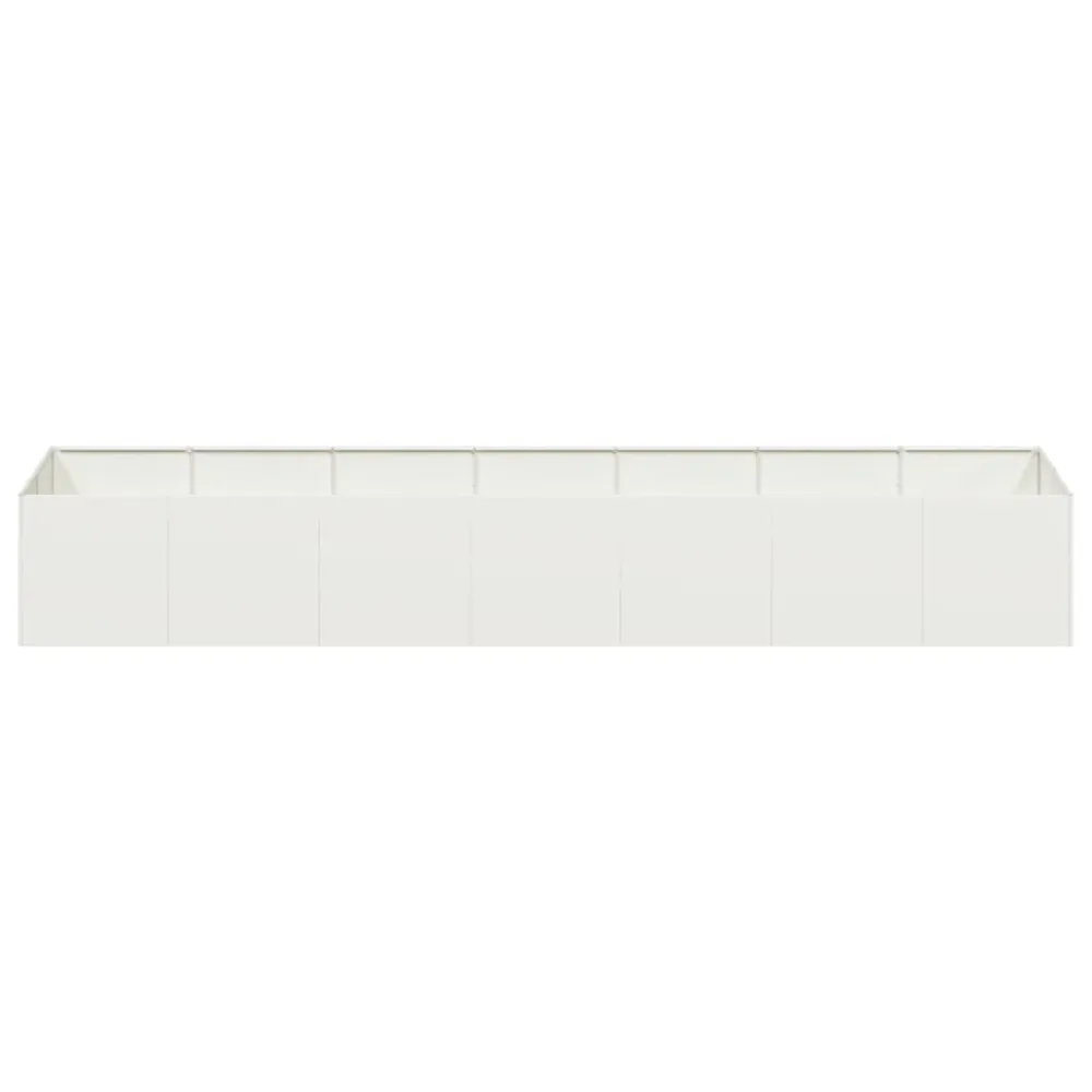 Jardinieră alb 280x80x40 cm oțel
