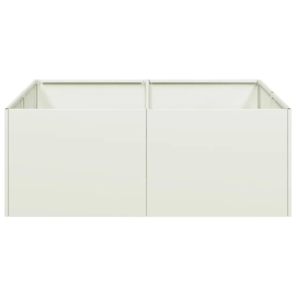 Jardinieră alb 80x80x30 cm oțel