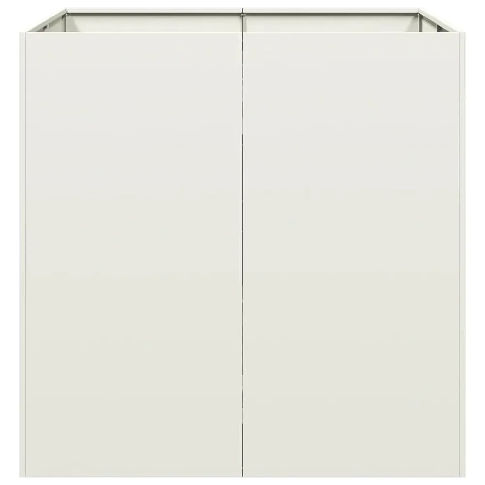 Jardinieră alb 80x80x80 cm oțel