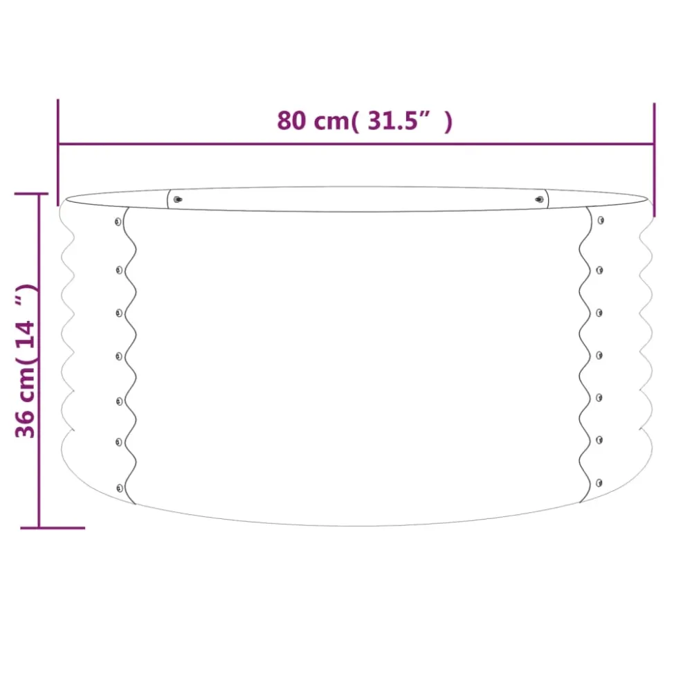 Jardinieră antracit 80x80x36 cm oțel vopsit electrostatic