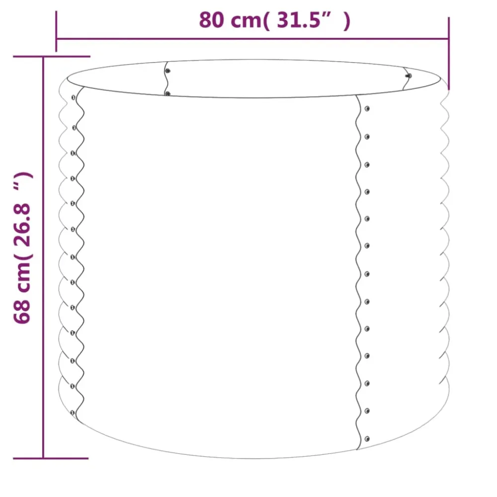 Jardinieră antracit 80x80x68 cm oțel vopsit electrostatic