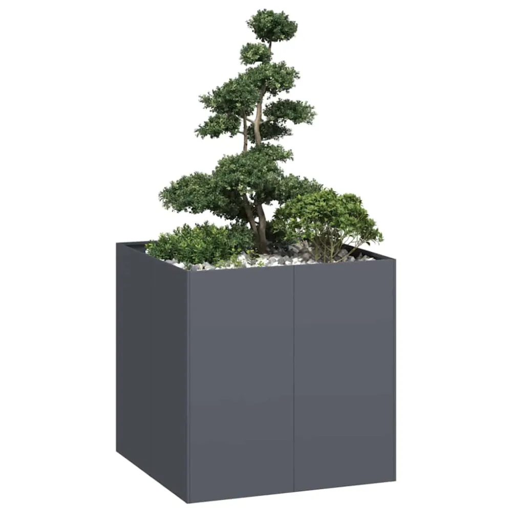 Jardinieră Antracit 80x80x80 cm Oțel