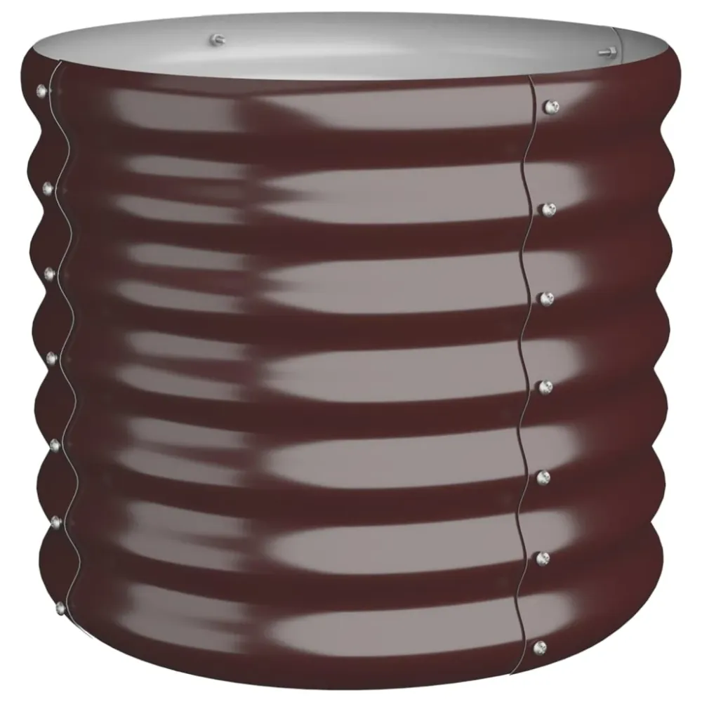 Jardinieră grădină maro 40x40x36 cm oțel vopsit electrostatic