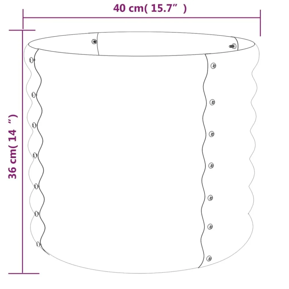 Jardinieră grădină maro 40x40x36 cm oțel vopsit electrostatic