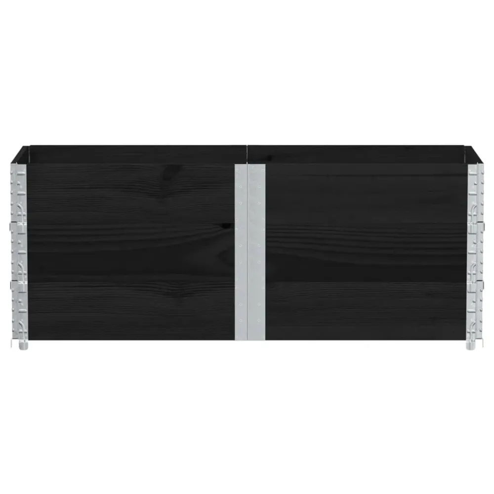 Jardinieră de grădină, negru, 150x50 cm, lemn masiv pin