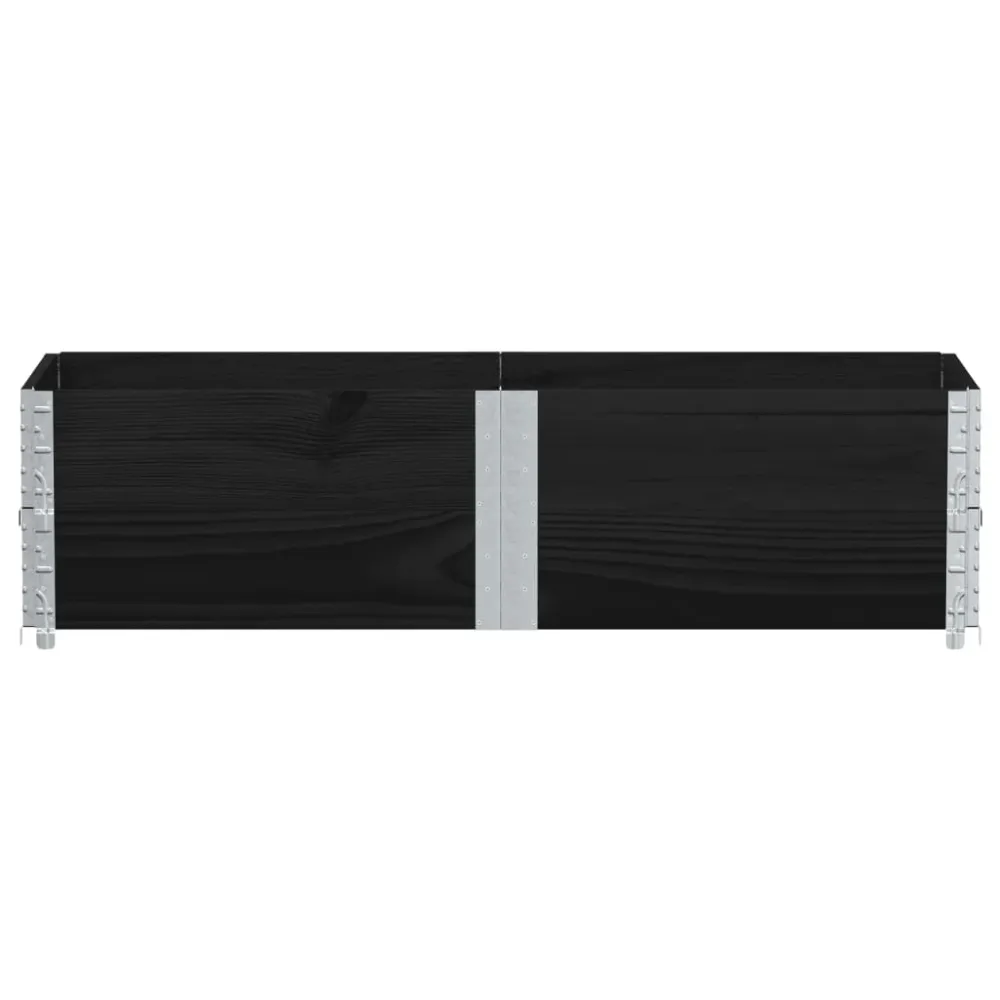Jardinieră de grădină, negru, 150x50 cm, lemn masiv pin