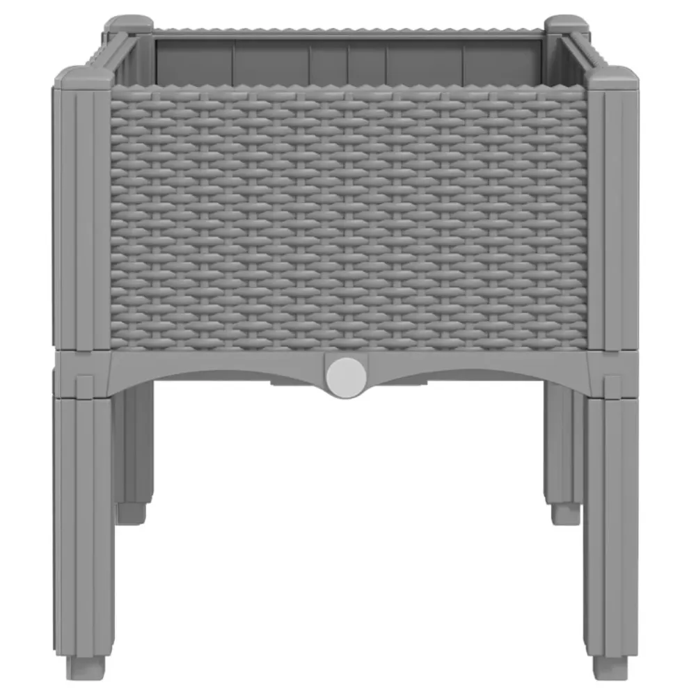 Jardinieră de grădină cu picioare, gri deschis, 40x40x42 cm, PP