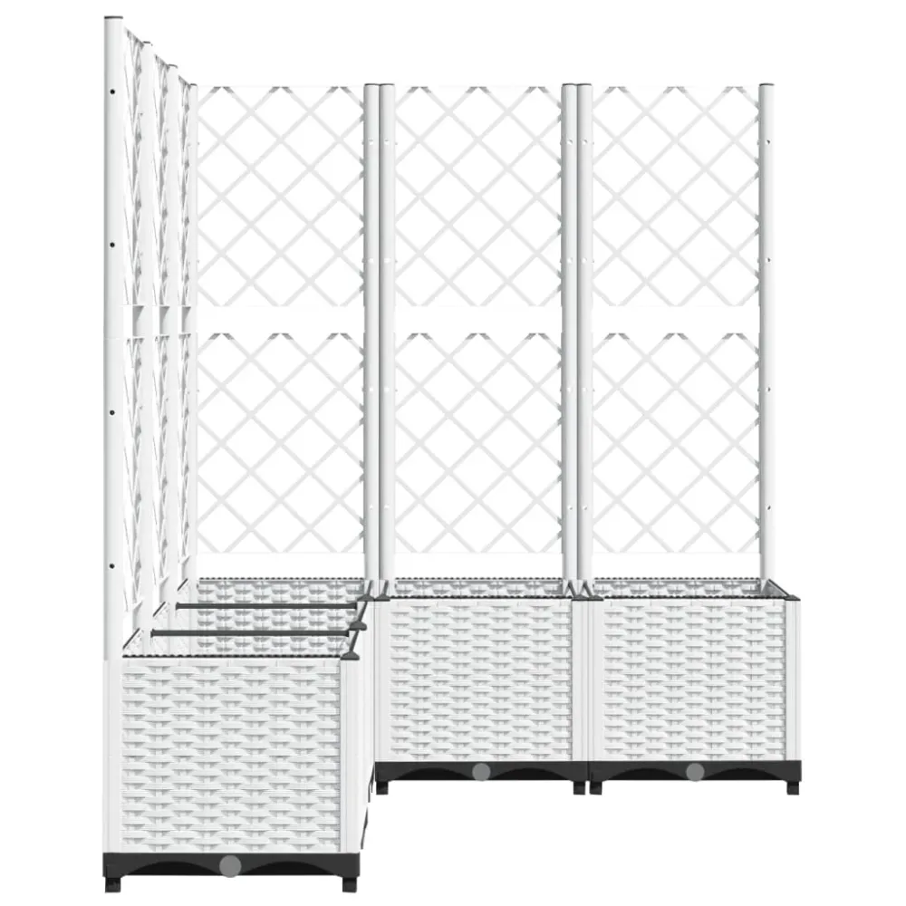 Jardinieră de grădină cu spalier, alb, 120x120x136 cm PP