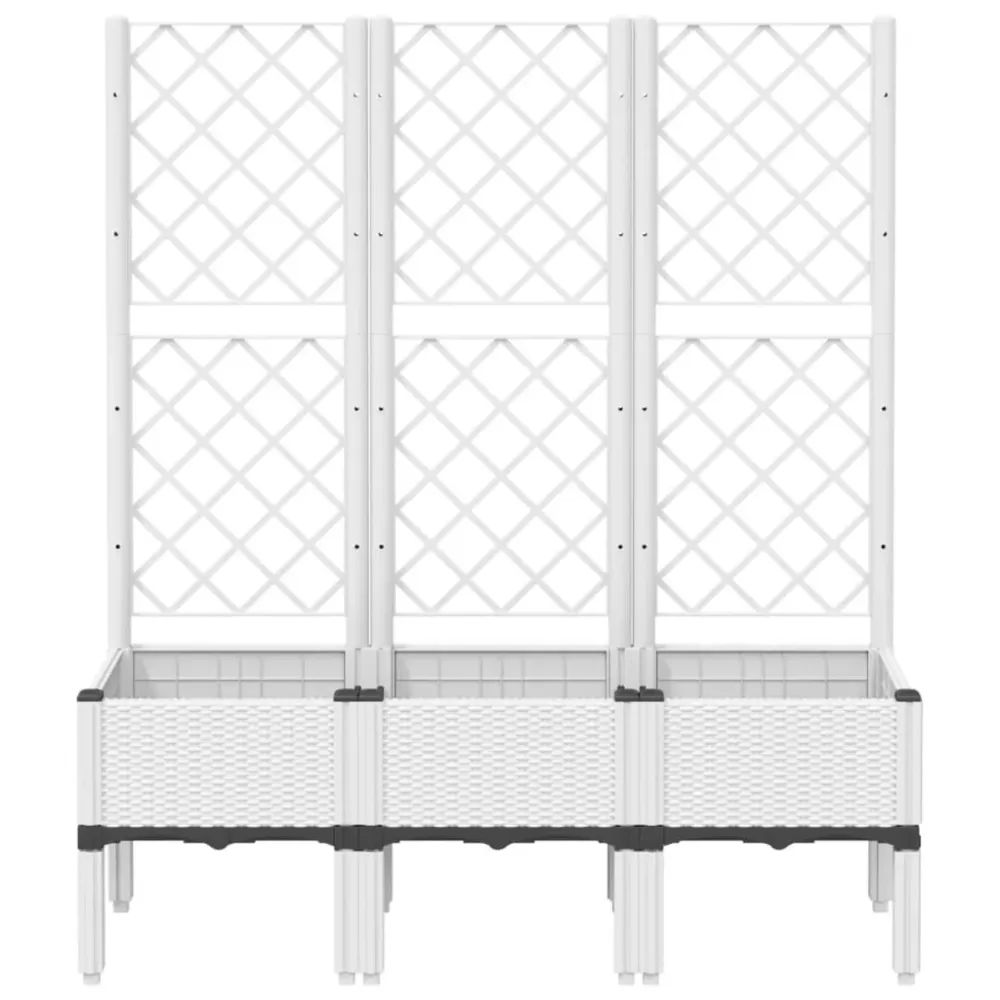 Jardinieră de grădină cu spalier, alb, 120x40x142 cm PP