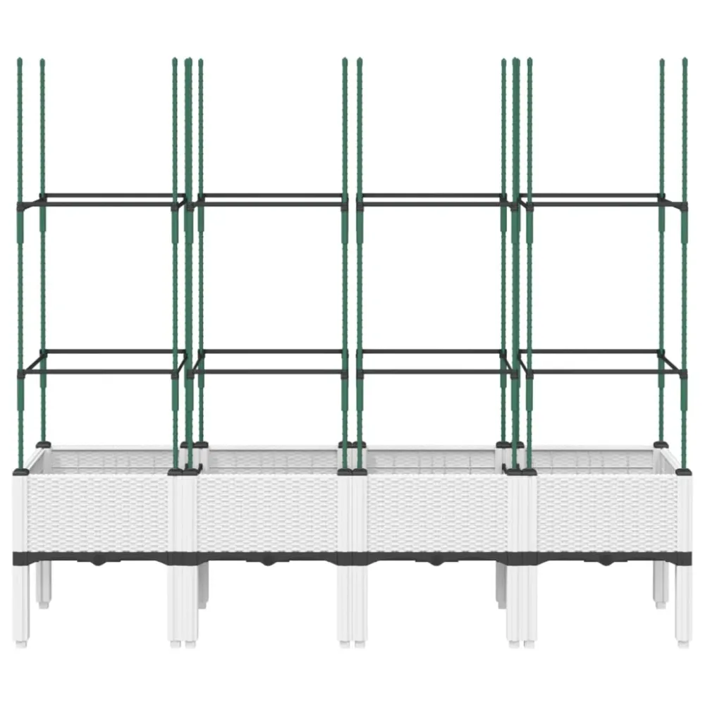Jardinieră de grădină cu spalier, alb, 160x40x142,5 cm PP