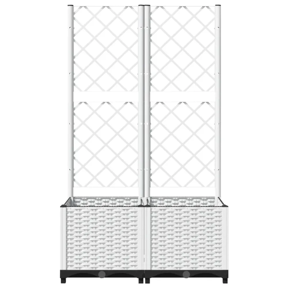 Jardinieră de grădină cu spalier, alb, 80x40x136 cm, PP