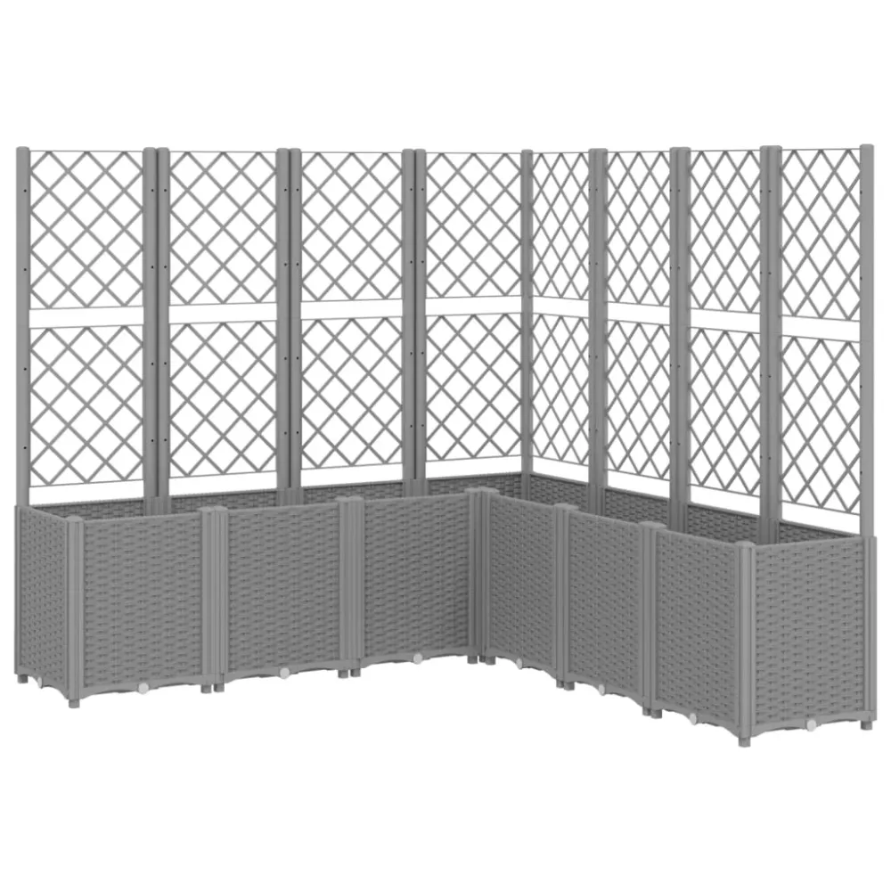 Jardinieră de grădină cu spalier gri deschis 160x160x140 cm PP