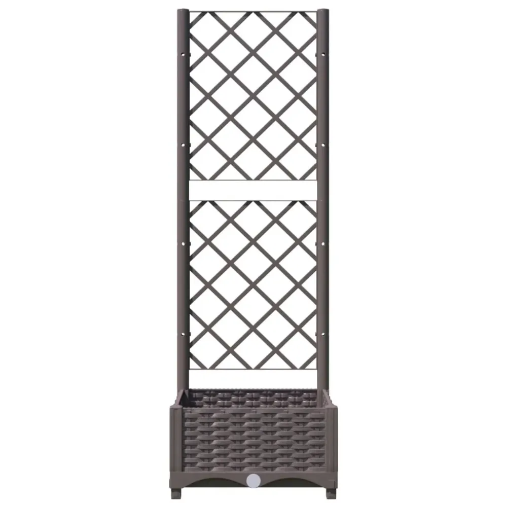 Jardinieră de grădină cu spalier maro, 40x40x121,5 cm, PP