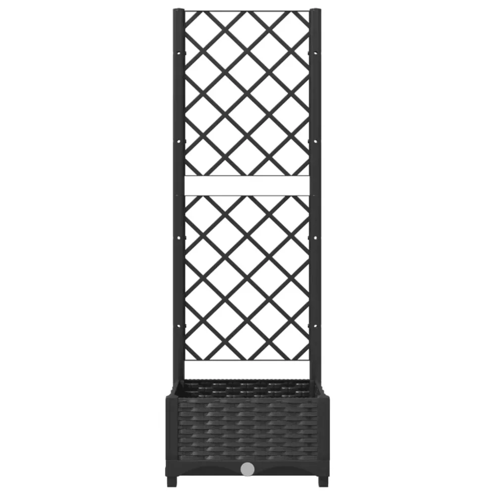Jardinieră de grădină cu spalier negru, 40x40x121,5 cm, PP