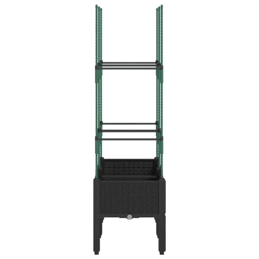 Jardinieră de grădină cu spalier, negru, 80x40x142,5 cm, PP