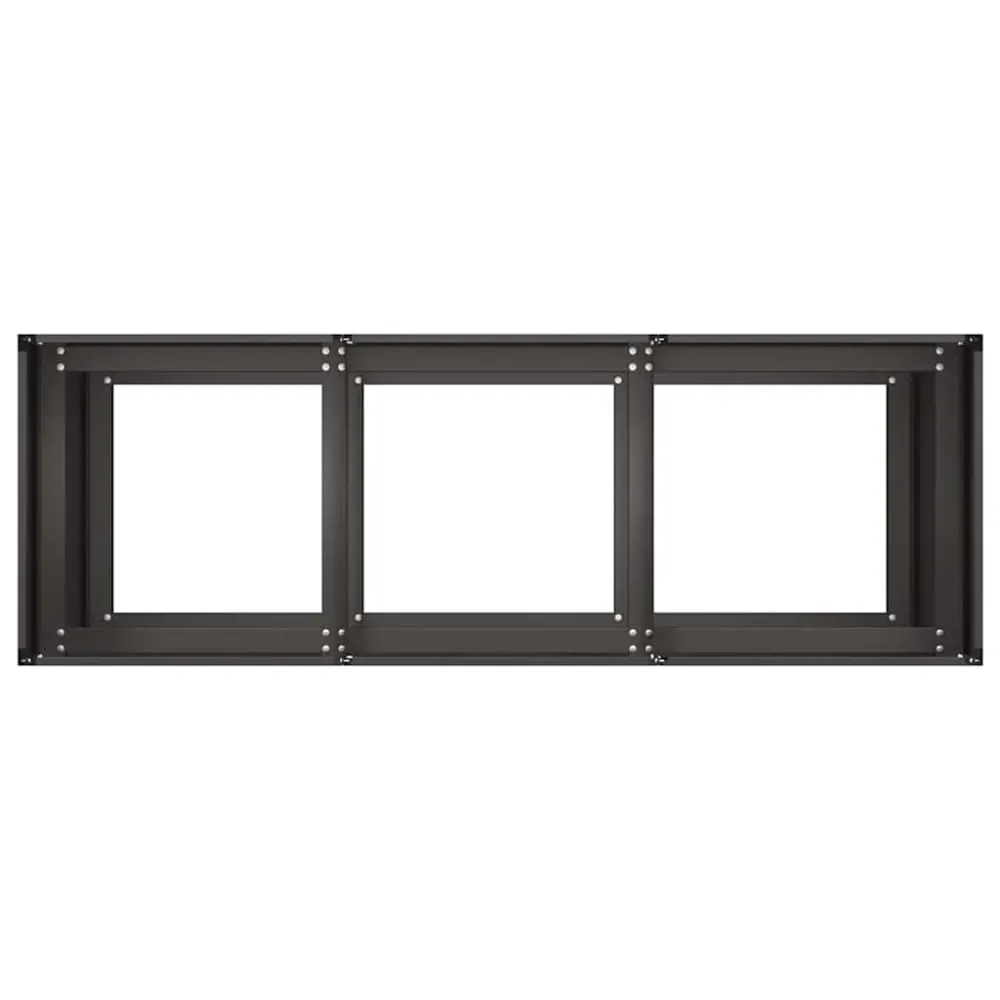 Jardinier negru 120x40x80 cm Oțel laminat la rece