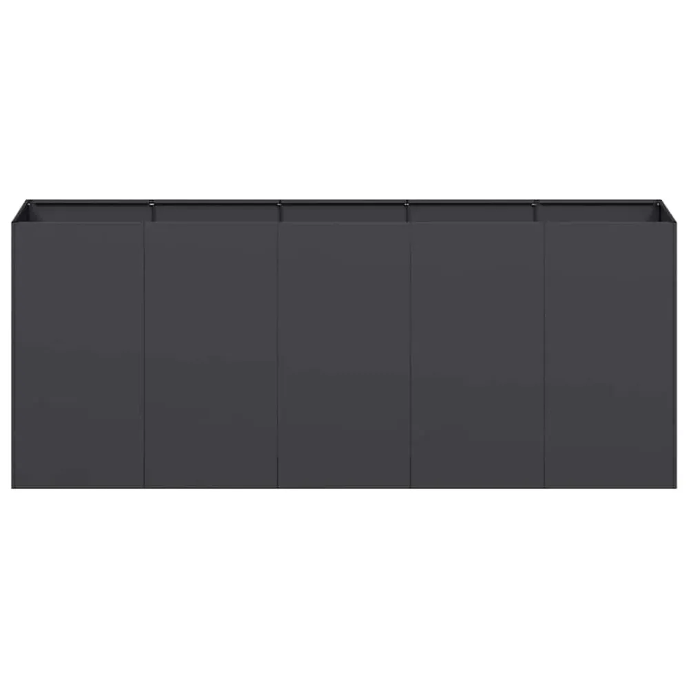 Jardinier negru 200x40x80 cm Oțel laminat la rece