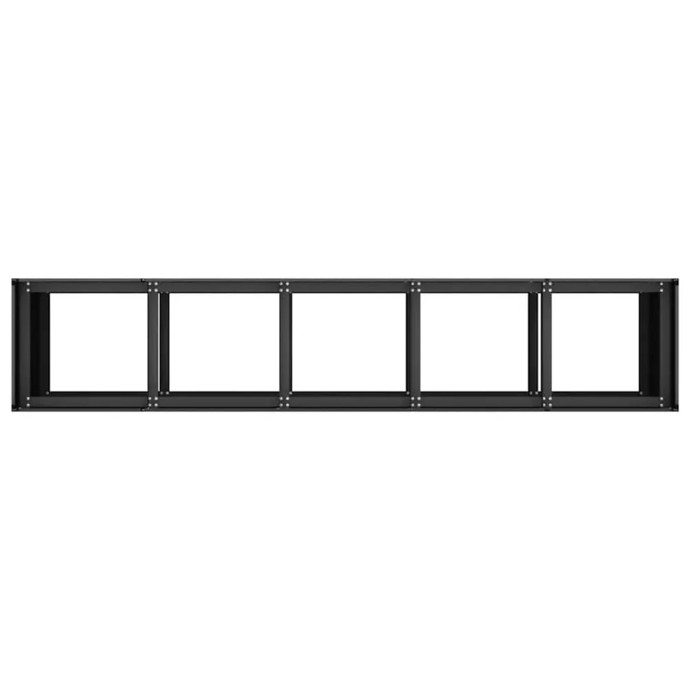 Jardinier negru 200x40x80 cm Oțel laminat la rece