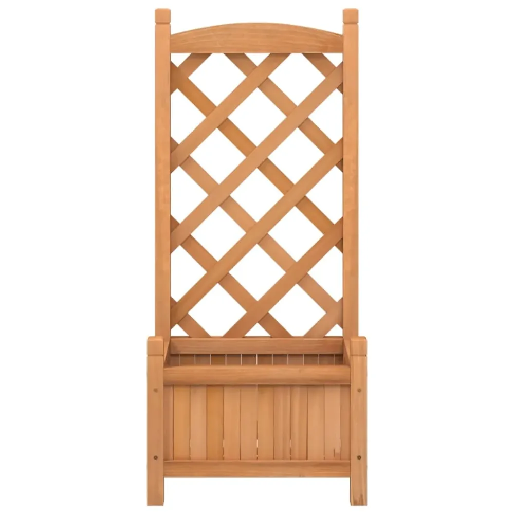 Jardinieră cu spalier, maro, lemn masiv de brad
