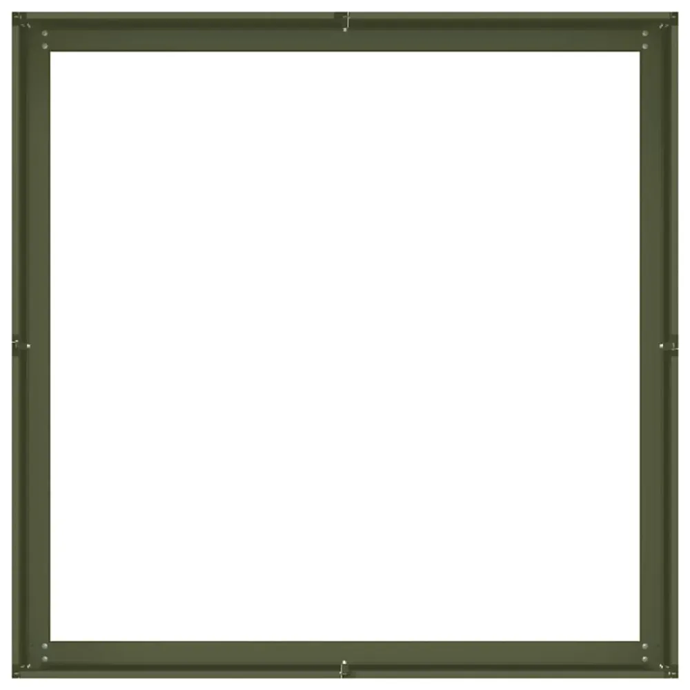 Jardinieră verde măsline 100x100x30 cm oțel