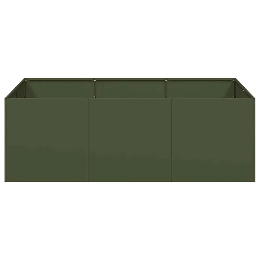 Jardinieră verde măsline 120x80x40 cm oțel