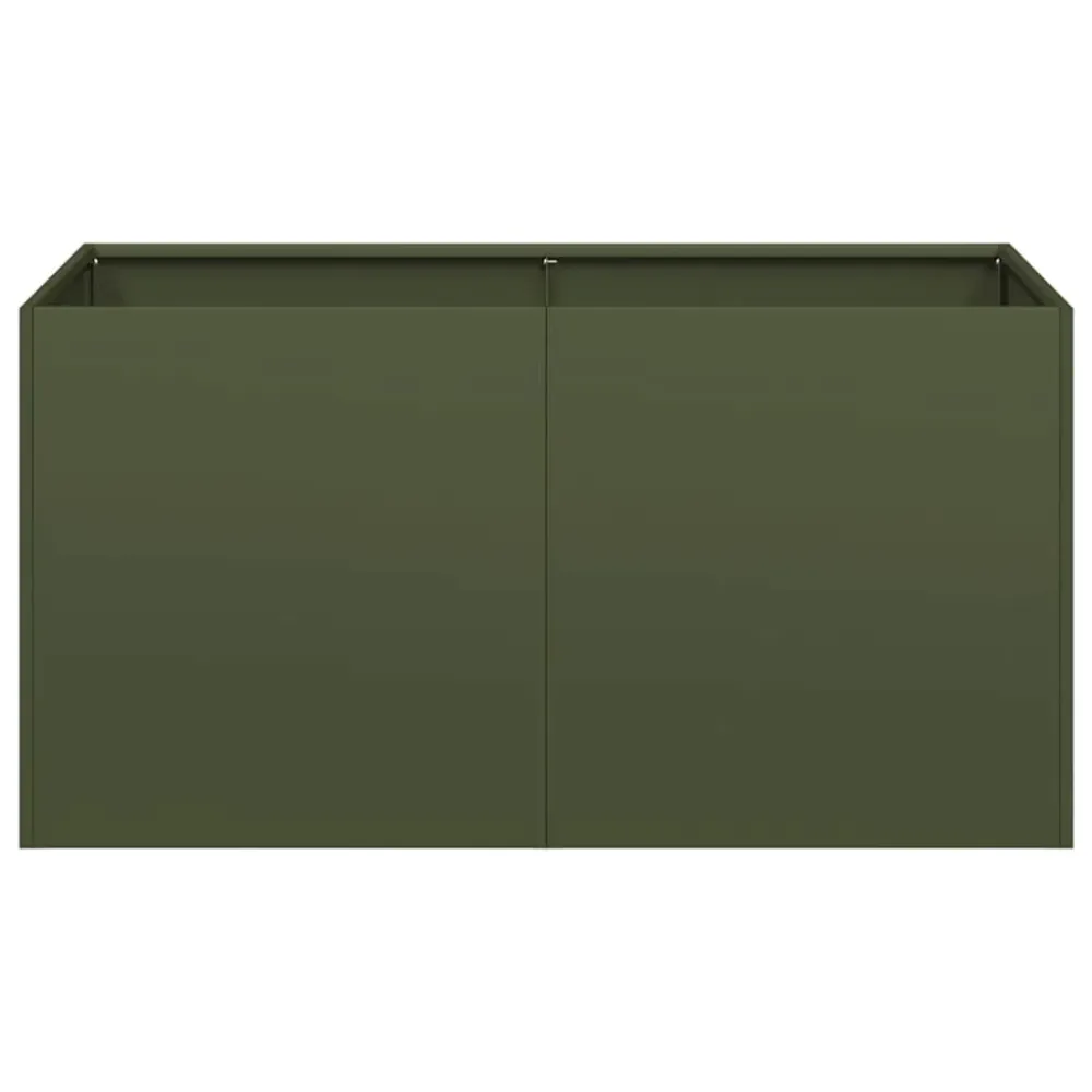 Jardinieră verde măsline 80x40x40 cm oțel laminat la rece
