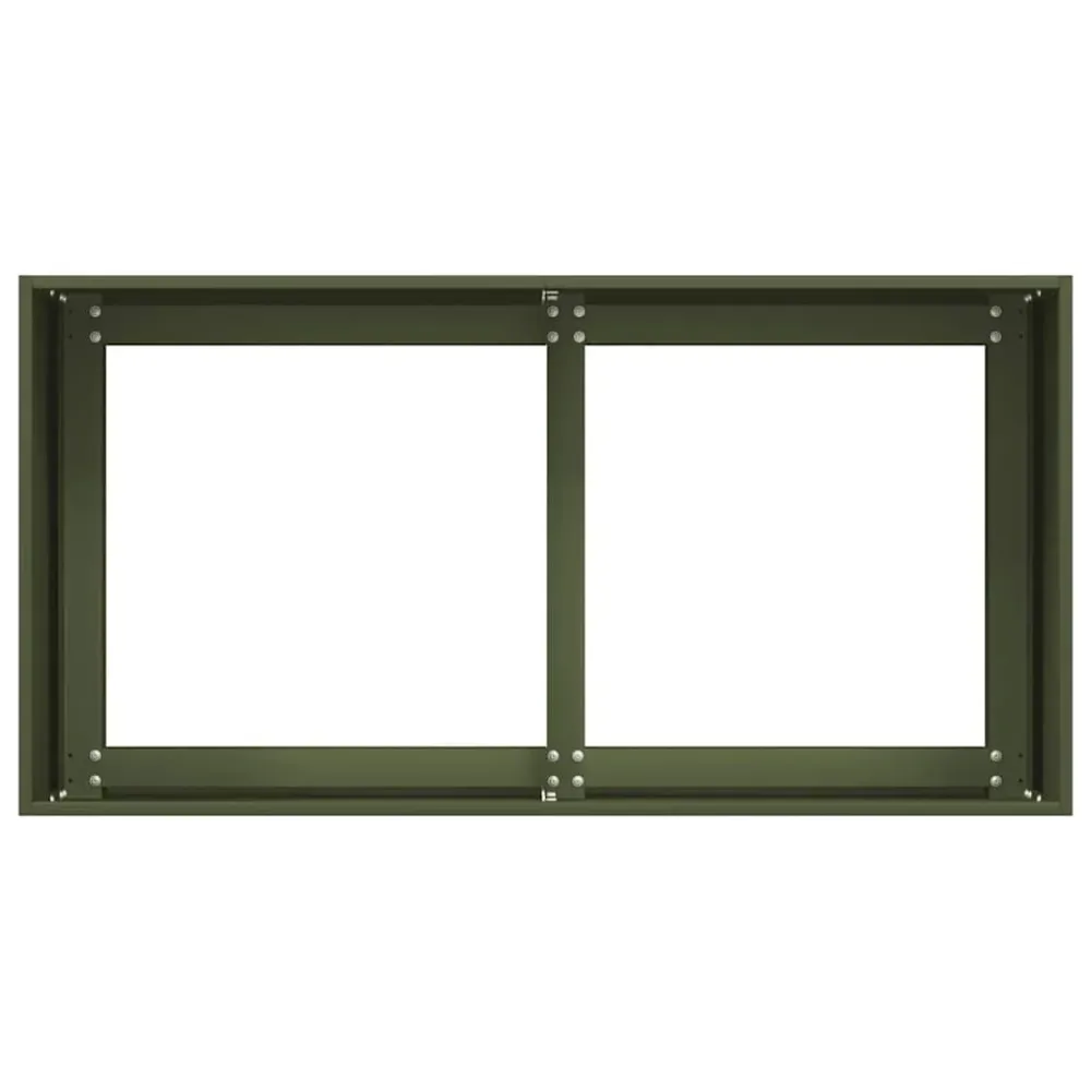 Jardinieră verde măsline 80x40x40 cm oțel laminat la rece