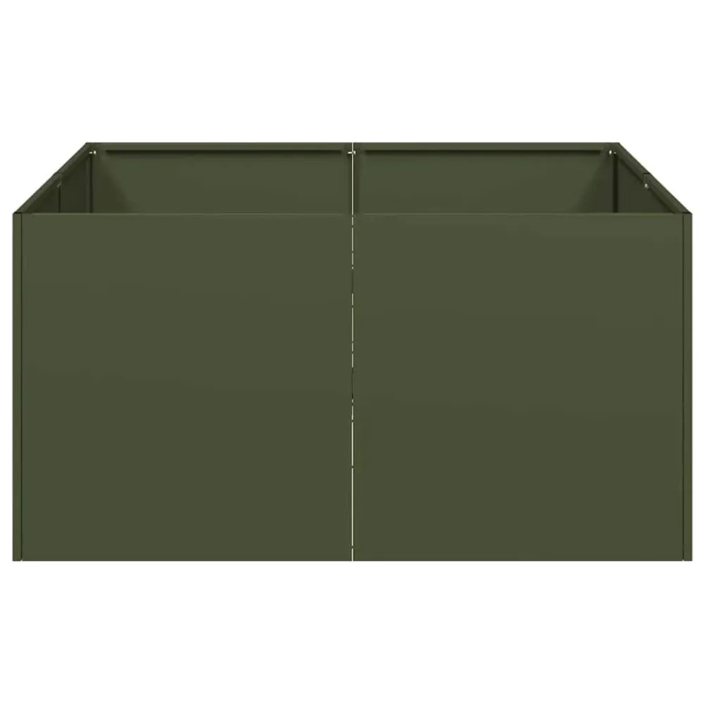 Jardinieră verde măsline 80x80x40 cm oțel laminat la rece