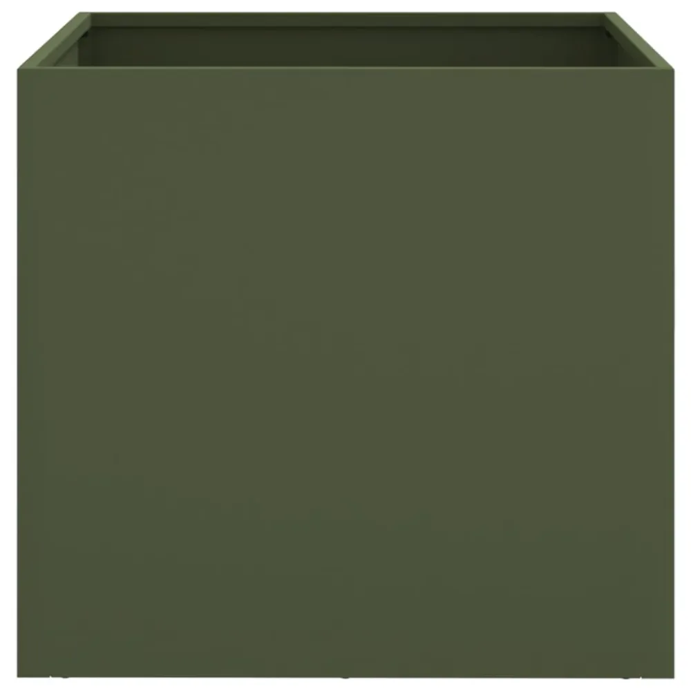 Jardiniere, 2 buc., verde măsliniu, 49x47x46 cm, oțel