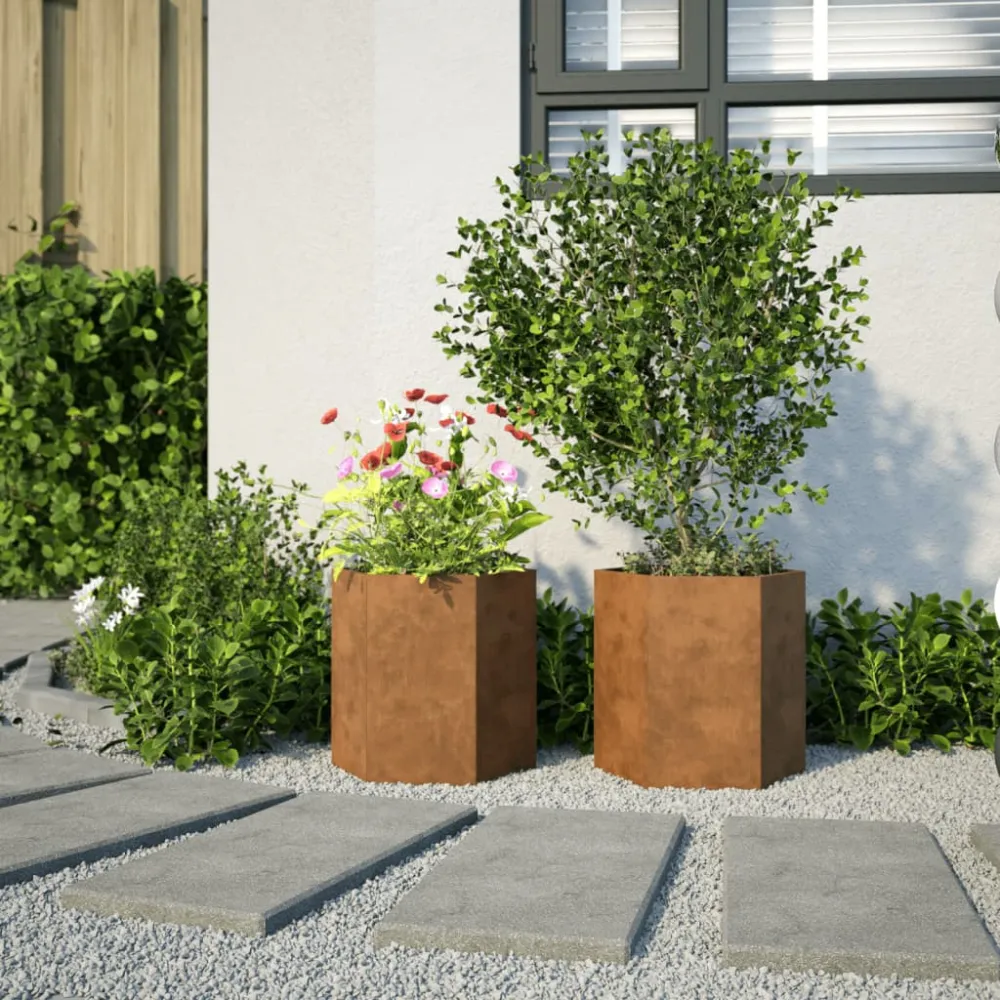 jardiniere de grădină 46x40x45 cm oțel de intemperii