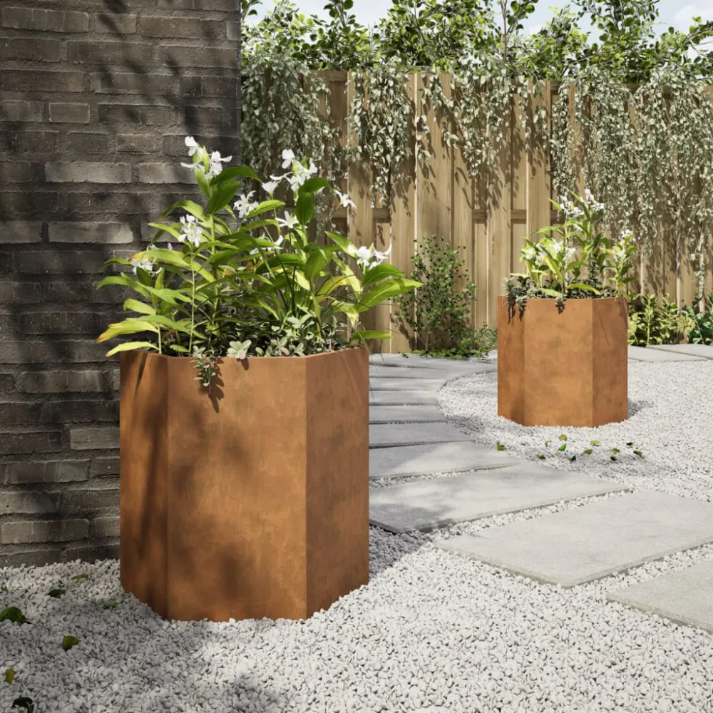 jardiniere de grădină 46x40x45 cm oțel de intemperii