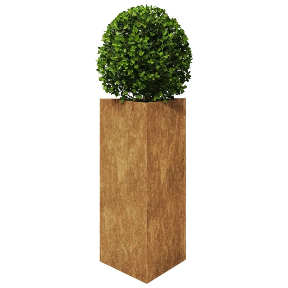 Jardiniere grădină, 2 buc. 40x40x75 cm oțel intemperii triunghi
