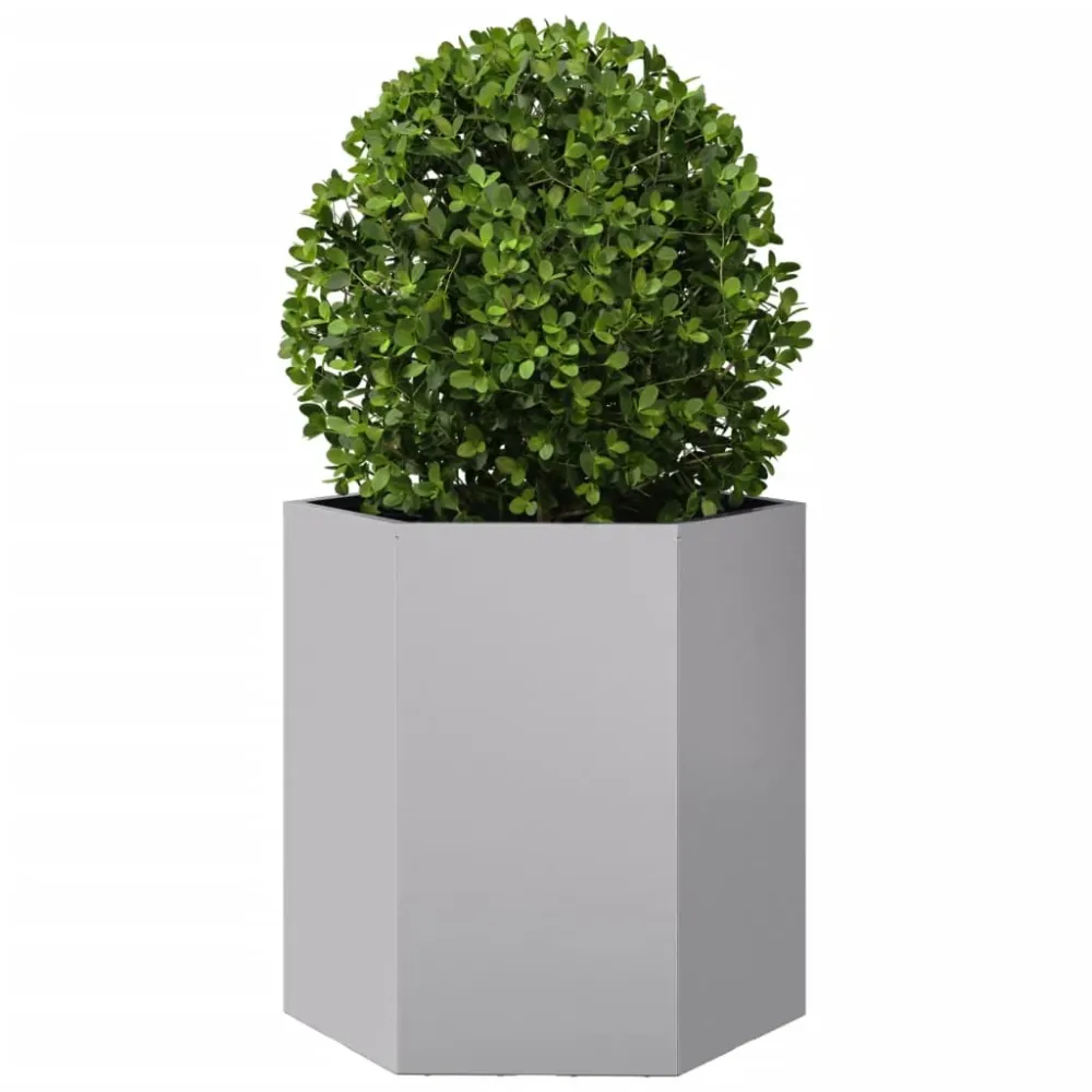 Jardiniere grădină 2 buc. 46x40x45cm oțel galvanizat hexagonală