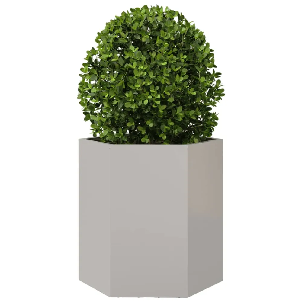 Jardiniere grădină 2 buc. 46x40x45cm oțel inoxidabil hexagonală