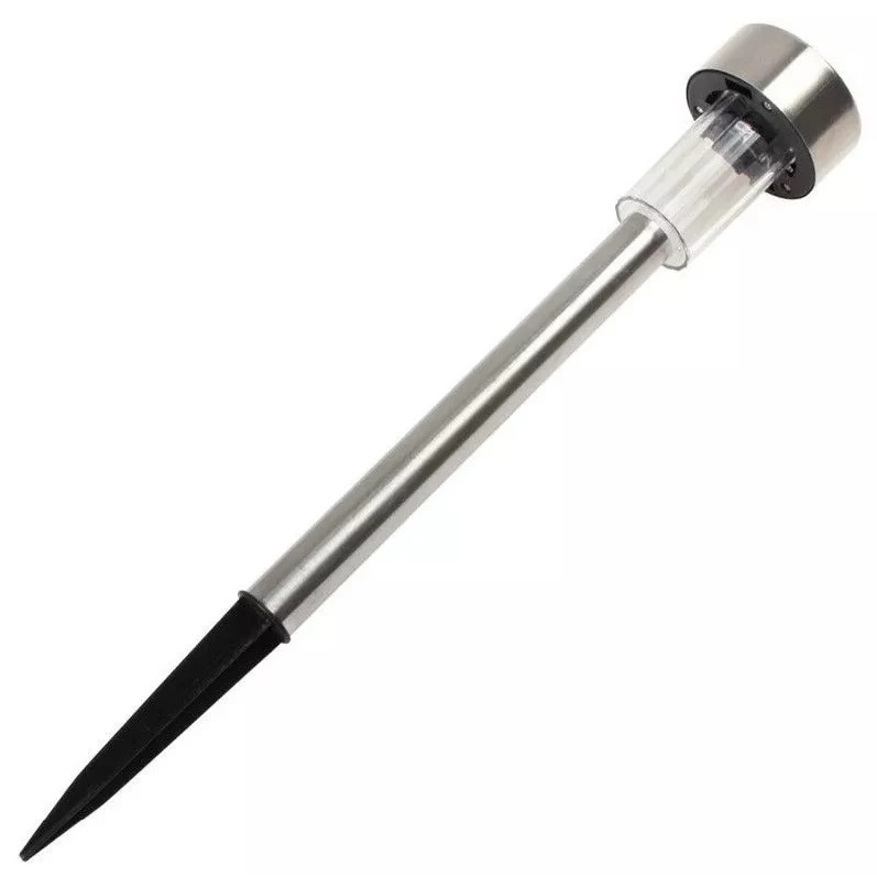 Lampa solara LED de exterior pentru gradina Vivimall, dispersor normal, 0.06W, Inox, 29 cm