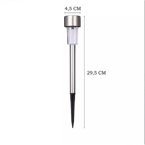 Lampa solara LED de exterior pentru gradina Vivimall, dispersor normal, 0.06W, Inox, 29 cm