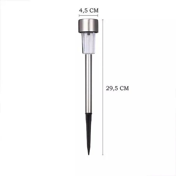 Lampa solara LED de exterior pentru gradina Vivimall, dispersor normal, 0.06W, Inox, 29 cm